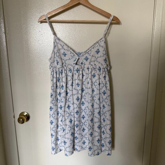 Hill House Aurora Sleep Mini Dress In Blue Trellis 2XL - Picture 2 of 9